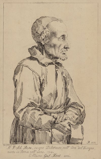 Sebastiano Resta, italienischer Zeichnungssammler von Pier Leone Ghezzi
